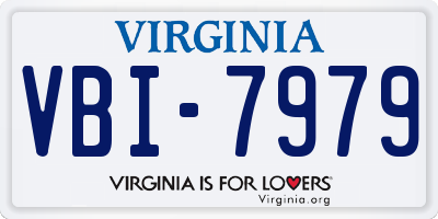 VA license plate VBI7979