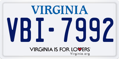 VA license plate VBI7992