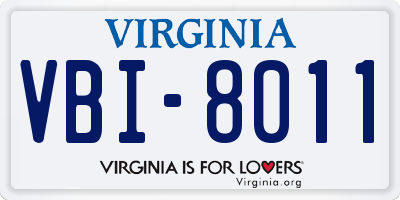 VA license plate VBI8011