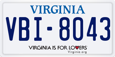 VA license plate VBI8043
