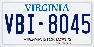 VA license plate VBI8045