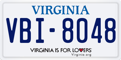 VA license plate VBI8048