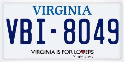 VA license plate VBI8049
