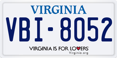 VA license plate VBI8052