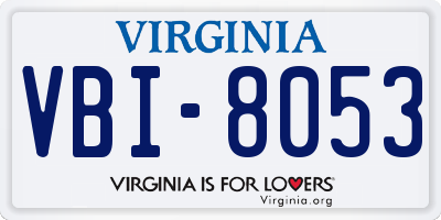 VA license plate VBI8053