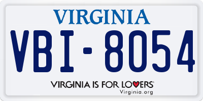 VA license plate VBI8054