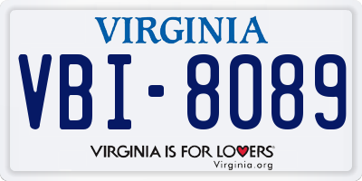 VA license plate VBI8089