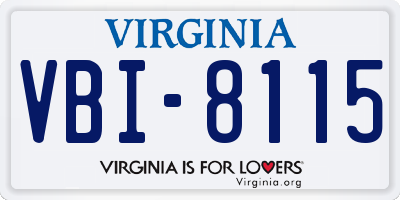 VA license plate VBI8115
