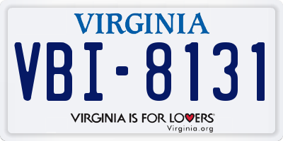 VA license plate VBI8131
