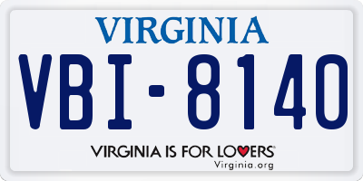 VA license plate VBI8140