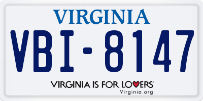 VA license plate VBI8147