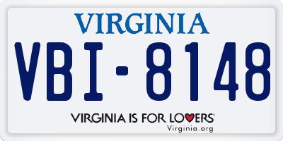 VA license plate VBI8148