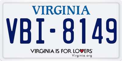 VA license plate VBI8149