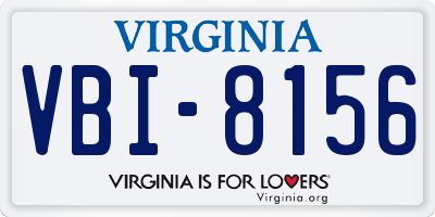 VA license plate VBI8156