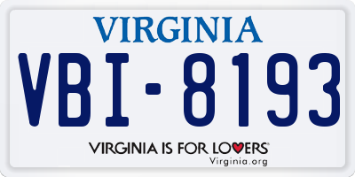 VA license plate VBI8193
