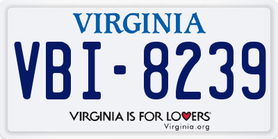 VA license plate VBI8239