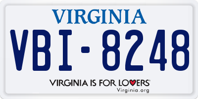 VA license plate VBI8248