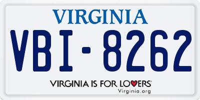 VA license plate VBI8262