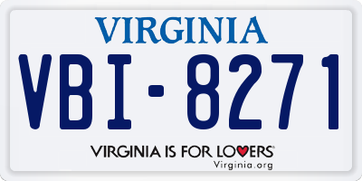 VA license plate VBI8271