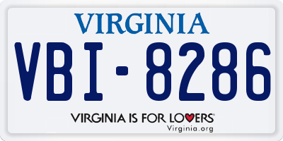 VA license plate VBI8286