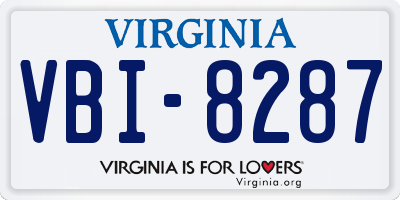 VA license plate VBI8287