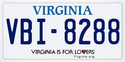 VA license plate VBI8288