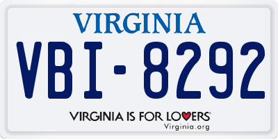 VA license plate VBI8292