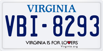 VA license plate VBI8293