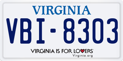 VA license plate VBI8303