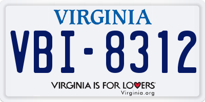 VA license plate VBI8312
