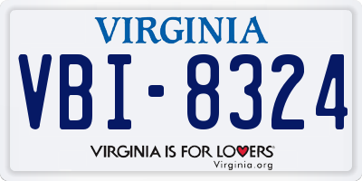 VA license plate VBI8324