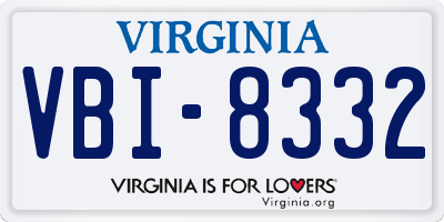 VA license plate VBI8332