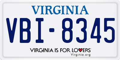 VA license plate VBI8345