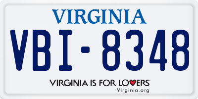 VA license plate VBI8348