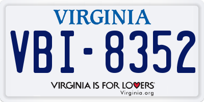 VA license plate VBI8352