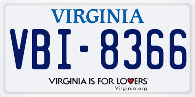 VA license plate VBI8366