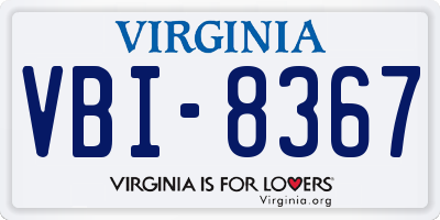 VA license plate VBI8367
