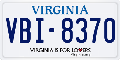 VA license plate VBI8370