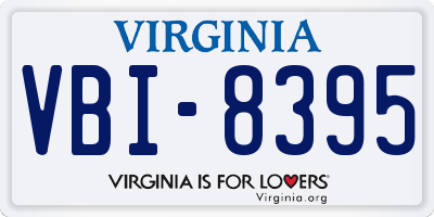 VA license plate VBI8395