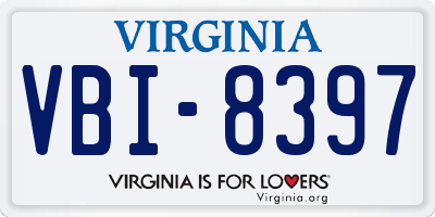 VA license plate VBI8397
