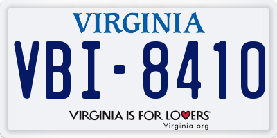 VA license plate VBI8410