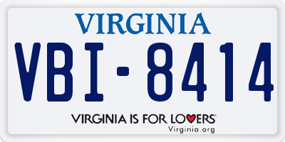 VA license plate VBI8414
