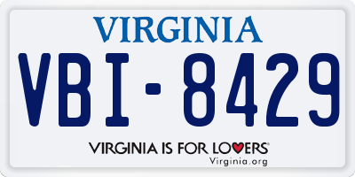 VA license plate VBI8429