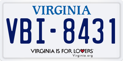 VA license plate VBI8431