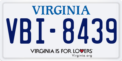 VA license plate VBI8439