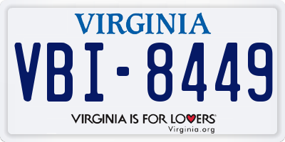 VA license plate VBI8449