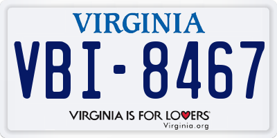 VA license plate VBI8467