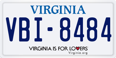 VA license plate VBI8484