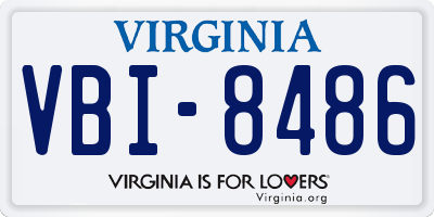 VA license plate VBI8486