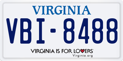 VA license plate VBI8488
